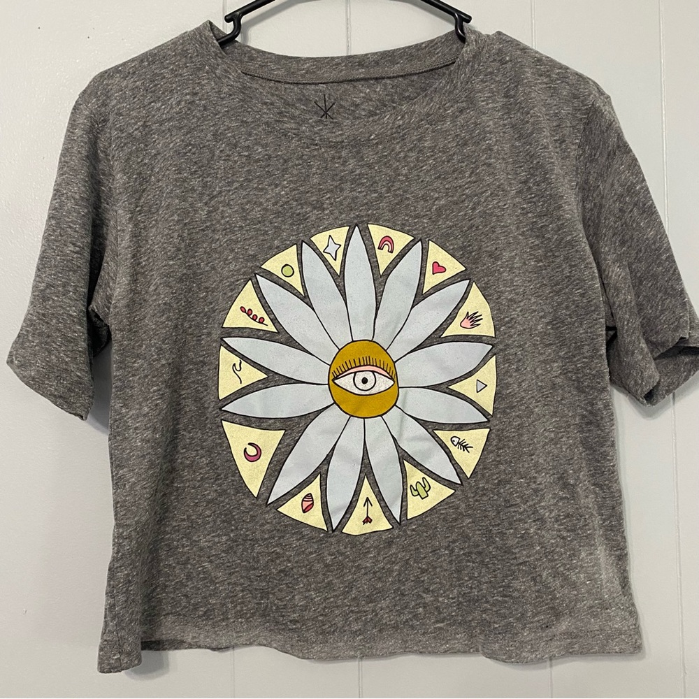 Gray Graphic Crop Top